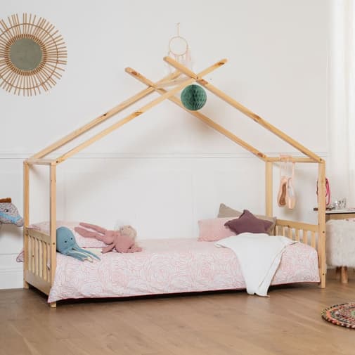 Happy Garden - Lit cabane pour enfant 190x90cm bois