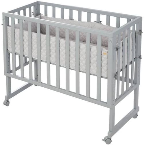 Roba - Berceau cododo 90x45 avec matelas & tour de lit en bois taupe