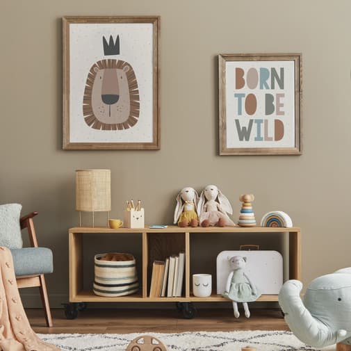 Nicolasito - Affiche murale pour enfants Lion brun 30x40cm