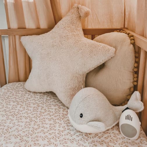 FLOW - Peluche bruit blanc rechargeable baleine Moby gris