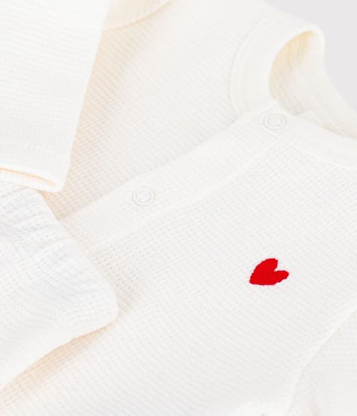 Petit Bateau - Ensemble bébé en coton brodé poitrine uni