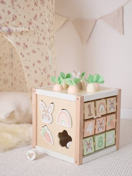 Bieco - Grand Cube D'activités Bois Fsc® - Lapin Fine Lapin Fine Xxl