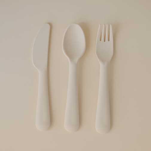 Mushie - Set de couverts Ivory
