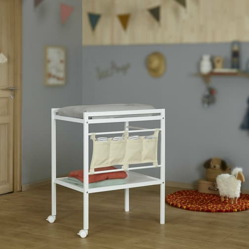 ID Kids - Table à langer bois massif blanc