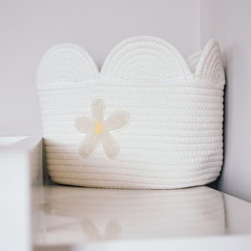 Childhome - Panier de rangement Fleur écru (30 x 20 cm)