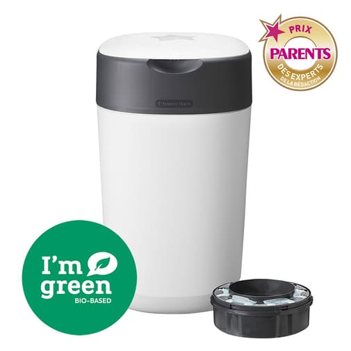 Tommee Tippee - Poubelle à Couches Twist & Click + 1 Recharge - Blanc