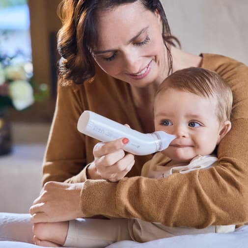 Prémaman - Mouche bébé électrique avec 3 embouts Cleanoo - Blanc