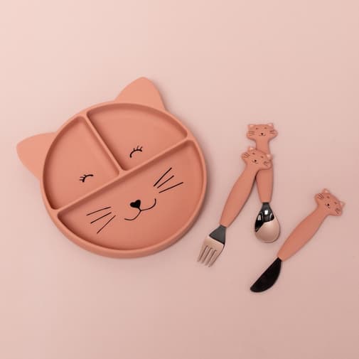 Trixie - Set de 3 couverts en silicone Mrs. Cat (3 pièces)