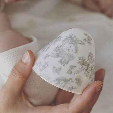 Elhée - Biberon BibRond Toile de Jouy Gris - 150 ml