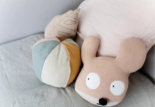 Lorena Canals - Coussin Enfant En Coton Ball Nude Vintage, Bleu Vintage, Na