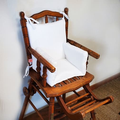 Papate - Coussin chaise haute coton bio blanc