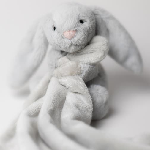 Jellycat - Doudou plat Bashful Lapin Silver (34 cm)