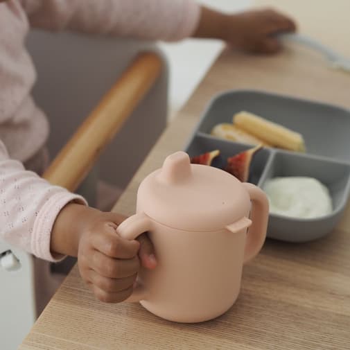 Béaba - Coffret d'apprentissage en silicone pink (3 pièces)