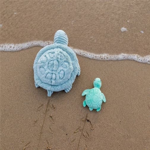 Les Déglingos - Peluche maman bébé tortue menthe