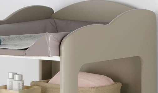 Nateo Concept - Table à langer bébé blanc et lin