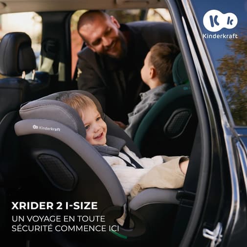 Kinderkraft - Siege Auto Xrider 2 I Size Pratique Et Confortable Gris