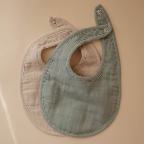 Mushie - Lot de 2 bavoirs en mousseline