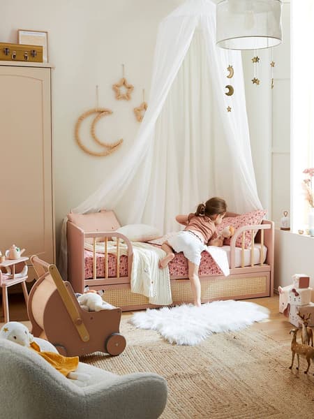 Vertbaudet - Décorations murales lune et étoiles effet laine beige