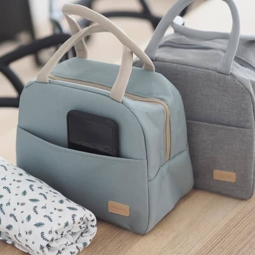 Béaba - Sac Repas Isotherme Pratique, Capacité 5 L Vert Bleu