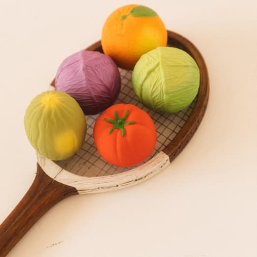 Oli & Carol - Balle sensorielle Chou vert en caoutchouc naturel