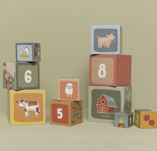 Little Dutch - Little Dutch - Cubes à empiler en carton FSC - Little Farm