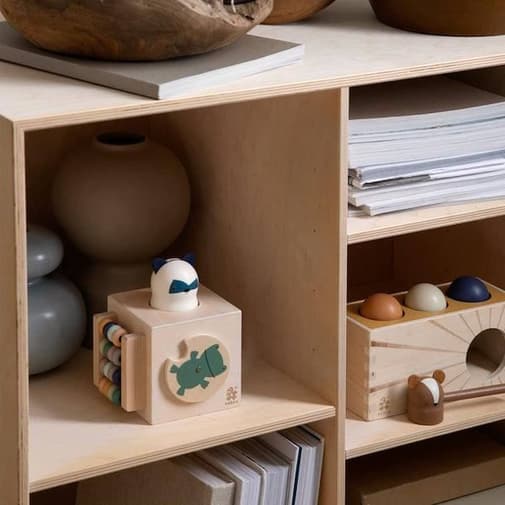 Sebra - Cube D'activités Bébé En Bois Woodland - Sebra Beige