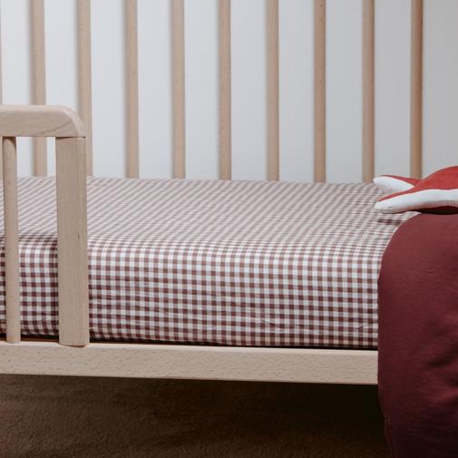 Kadolis - Drap housse bébé Percale Coton Bio Vichy Vichy Sienne Percale c