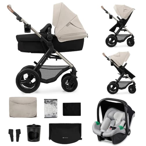 Kinderkraft - Poussette 3 En 1 Kinderkraft Moov 2 Air Avec Siège 2 En 1 Transformable, Roues Gonflables Et Mink Pro I-size Inclus Gris Anthracite