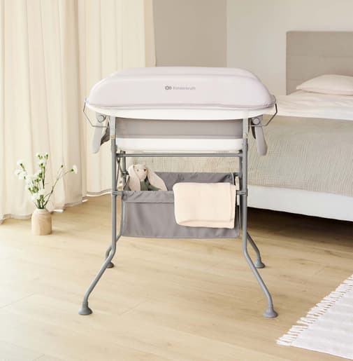 Kinderkraft - Baignoire avec table à langer sur structure BUBBLY gris