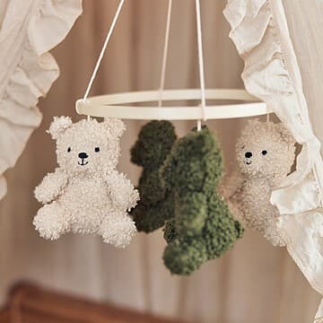 Jollein - Mobile Teddy Bear - Leaf Green & Naturel