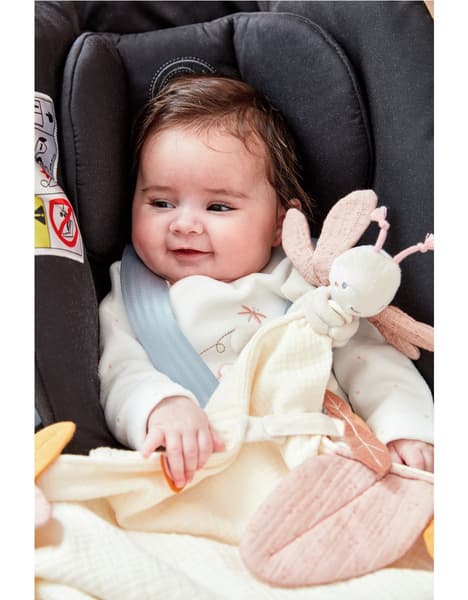 Noukie's - Doudou Xxl D'activité Louli En Mousseline Rose, Écru, Ocre