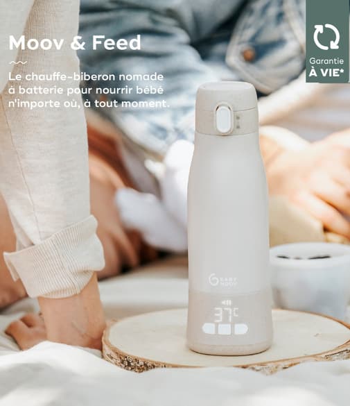 Babymoov - Chauffe-biberon nomade Moov & Feed Minéral Sable