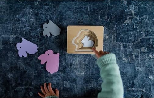 Kindsgut - Puzzle en bois Lapin (6 pièces)