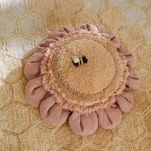 Lorena Canals - Coussin de sol Pink Daisy (Ø 70 cm)