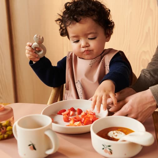 Liewood - Coffret repas en silicone Vivi Peach (4 pièces)