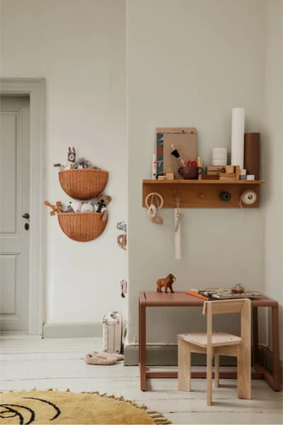 Ferm Living Kids - Ferm Living Kids - Panier mural en rotin - set de 2