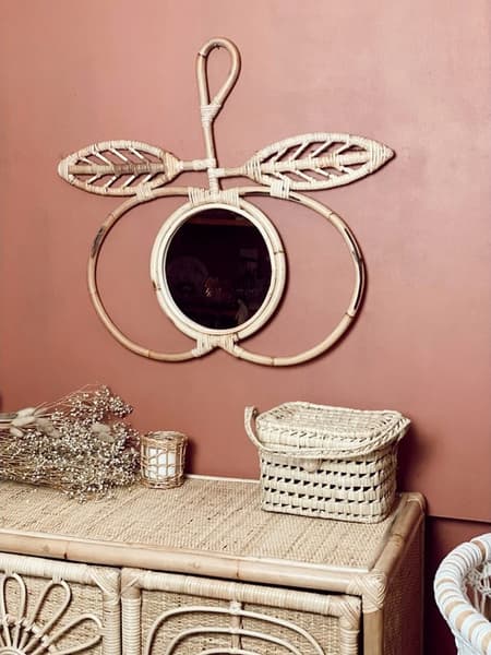 Terracotta - Miroir pomme en rotin collection gili