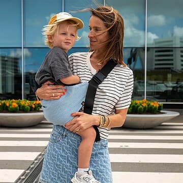 Wildride - Porte-bébé pour Grand Enfant - Denim Rayé