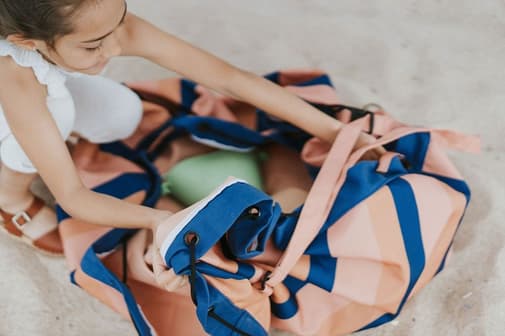 Play & Go - outdoor – playmat & toy bag - mokka stripes