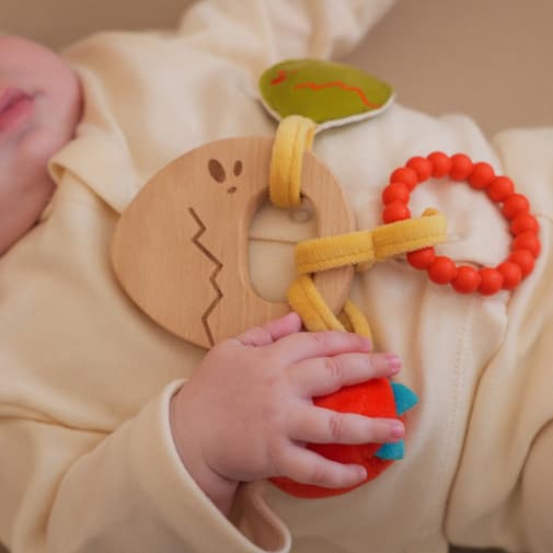 Little Big Friends - Hochet en bois Les Amis Dinos