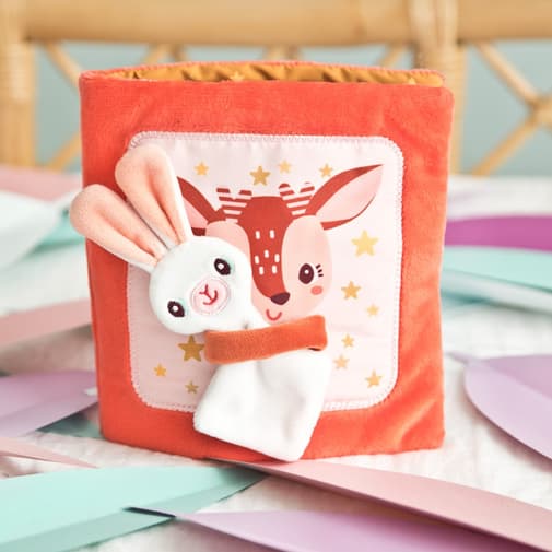 Lilliputiens - Livre d'activités en tissu Stella et son doudou