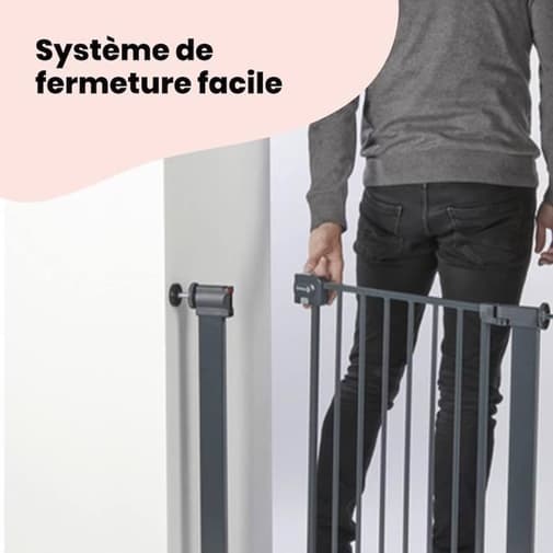 Safety 1st - Barrière De Sécurité Enfant Easy Close Metal - Safety 1st - Réglable De 73 À 80 Cm - Anthracite - Métal Noir