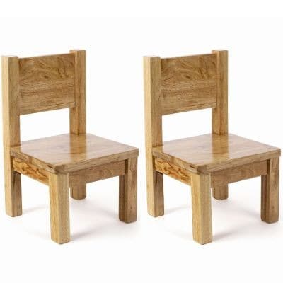 Pioupiou et Merveilles - Lot de 2 chaises enfant en bois naturel (1-4 ans)