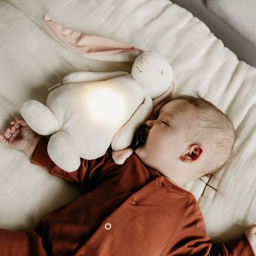 Moonie - Peluche veilleuse lapin magique poudre de lune