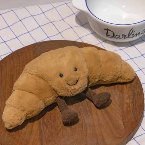 Jellycat - Jellycat Peluche Croissant Amuseable – 22 cm, texture ultra douce, design gourmand - Cadeau de naissance