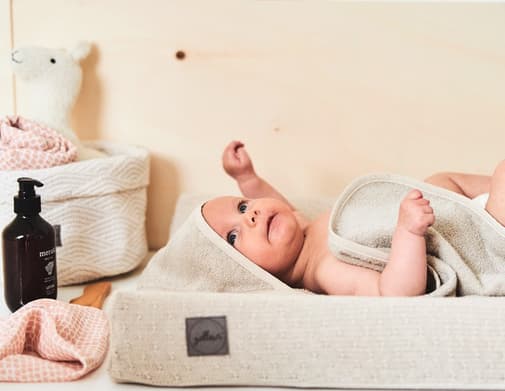 Jollein - Cape de bain en éponge de coton Nougat (75 x 75 cm)