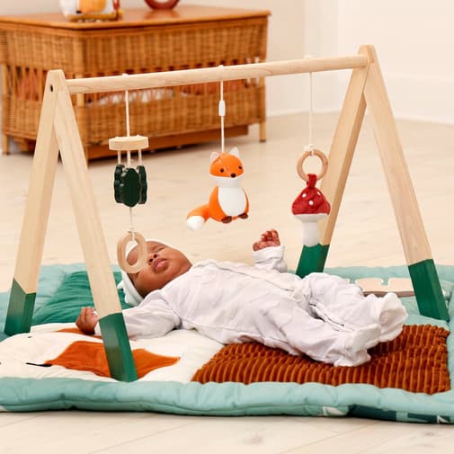 Little Big Friends - Arche D'éveil En Bois Forêt Orange, Rouge, Bleu