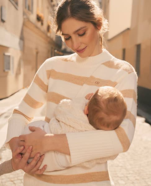 Cache Coeur - Pull De Grossesse Et Allaitement Cabourg Ivoire