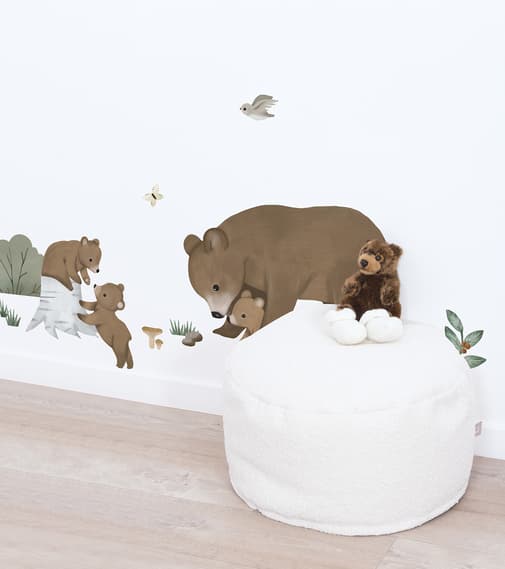 Lilipinso - Planche de stickers L Famille Ours (64 x 90 cm)