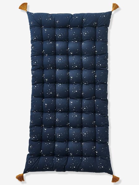 Vertbaudet - Matelas de sol avec pompons bleu foncé